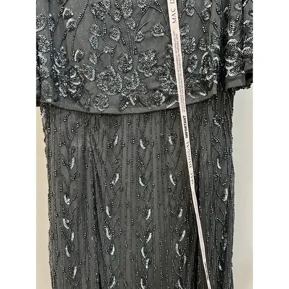 Mac Duggal Embellished Cape Sleeve Column Dress #5939 Plus Size 22 W NWT Midi